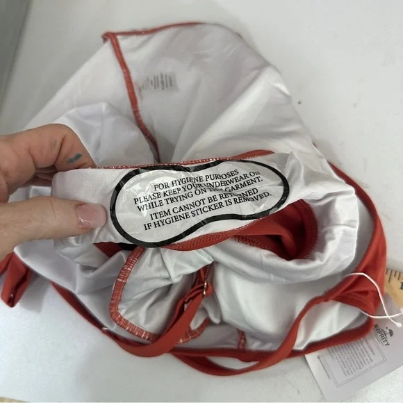 NWT Rust Halter Ruched Crossover One-Piece Swimsuit - XL - Picture 10 of 10